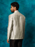 Men's Beige Silk Blend Woven Jodhpuri